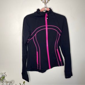 LULULEMON Define Jacket Black Hot Pink Stitching Barbiecore {T19}